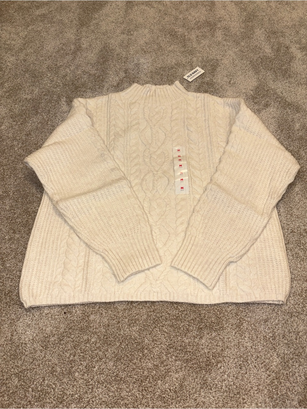 Old Navy Cream Cable Turtleneck Sweater